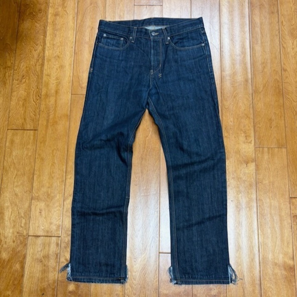 Ksubi Mens Jeans Size 34 Raw Rinse Indigo Distressed Dark Blue Button Fly Grunge